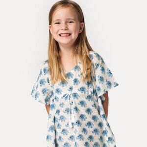 Girls Cotton Kaftan Dress | Hand Block Print | 18M–6Y | Organic 100% Cotton
